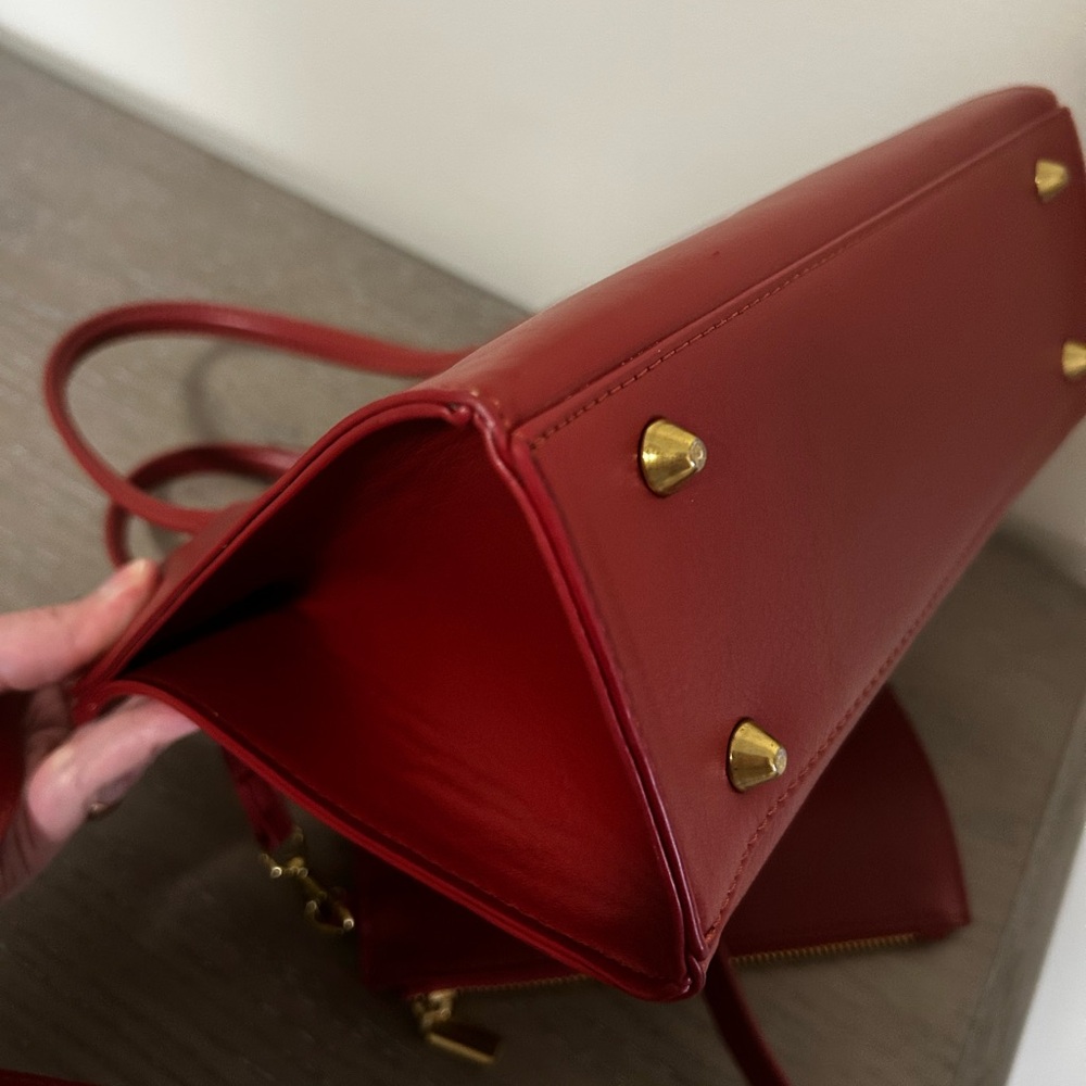 Pixie Mood AURORA Removable Wristlet, Vegan Leather Satchel, Wine color, EUC - Picture 8 of 12